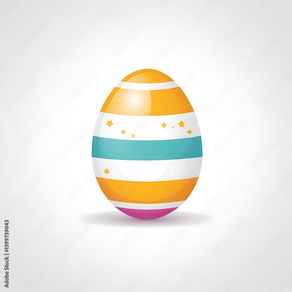 Easter Egg Vector Illustration Art in White Solid Background Easter Egg Vector Illustration Art in White Solid Background