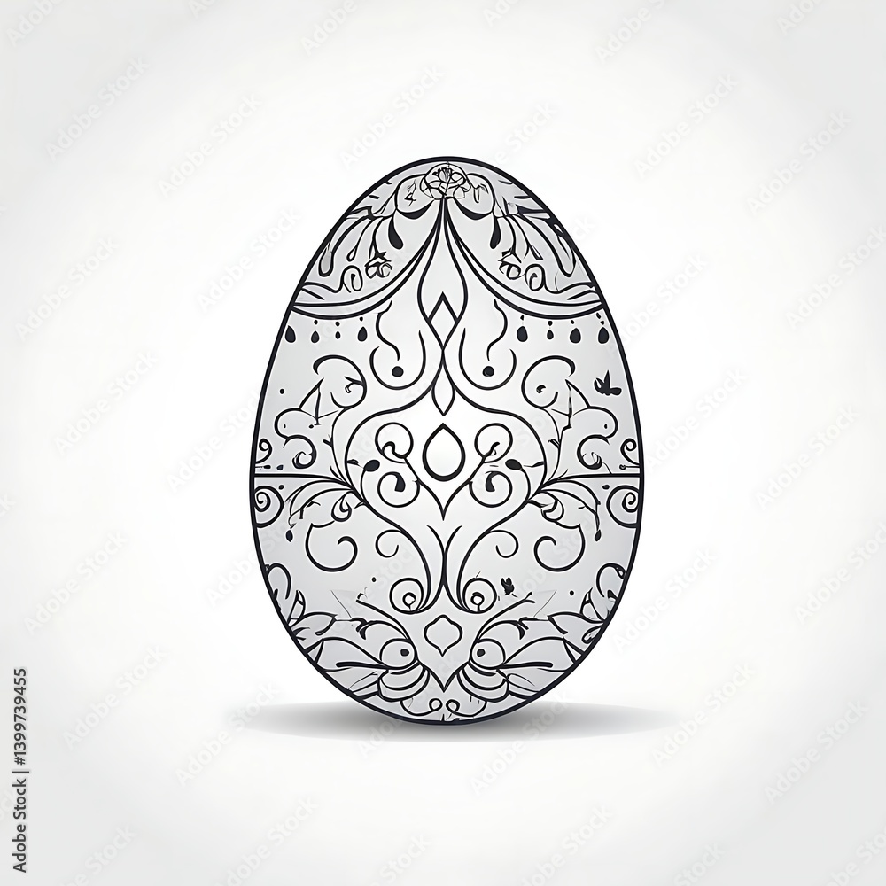 Easter Egg Vector Illustration Art in White Solid Background Easter Egg Vector Illustration Art in White Solid Background