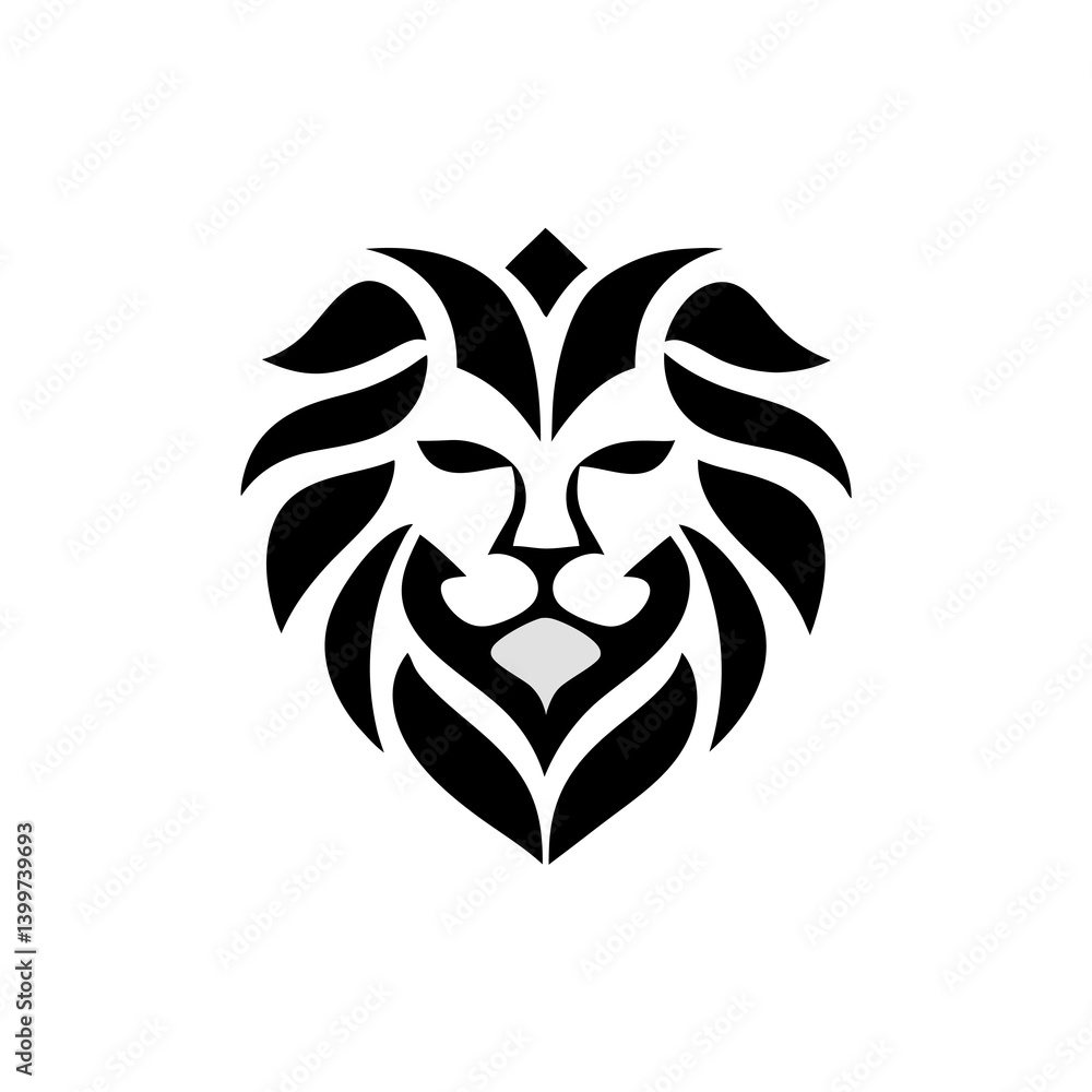 Fototapeta premium lion head vector icon