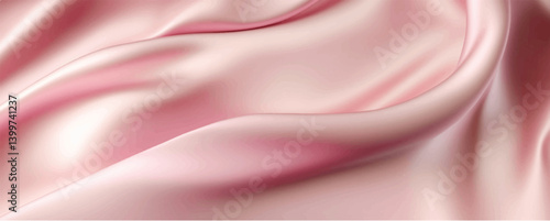 Smooth elegant light pink atlas fabric background. Textile texture. Vector illustration	
