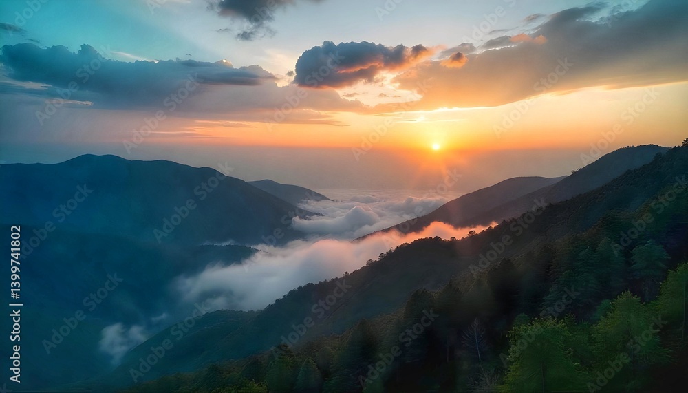 Obraz premium Morning Mist Over Phu Kradueng