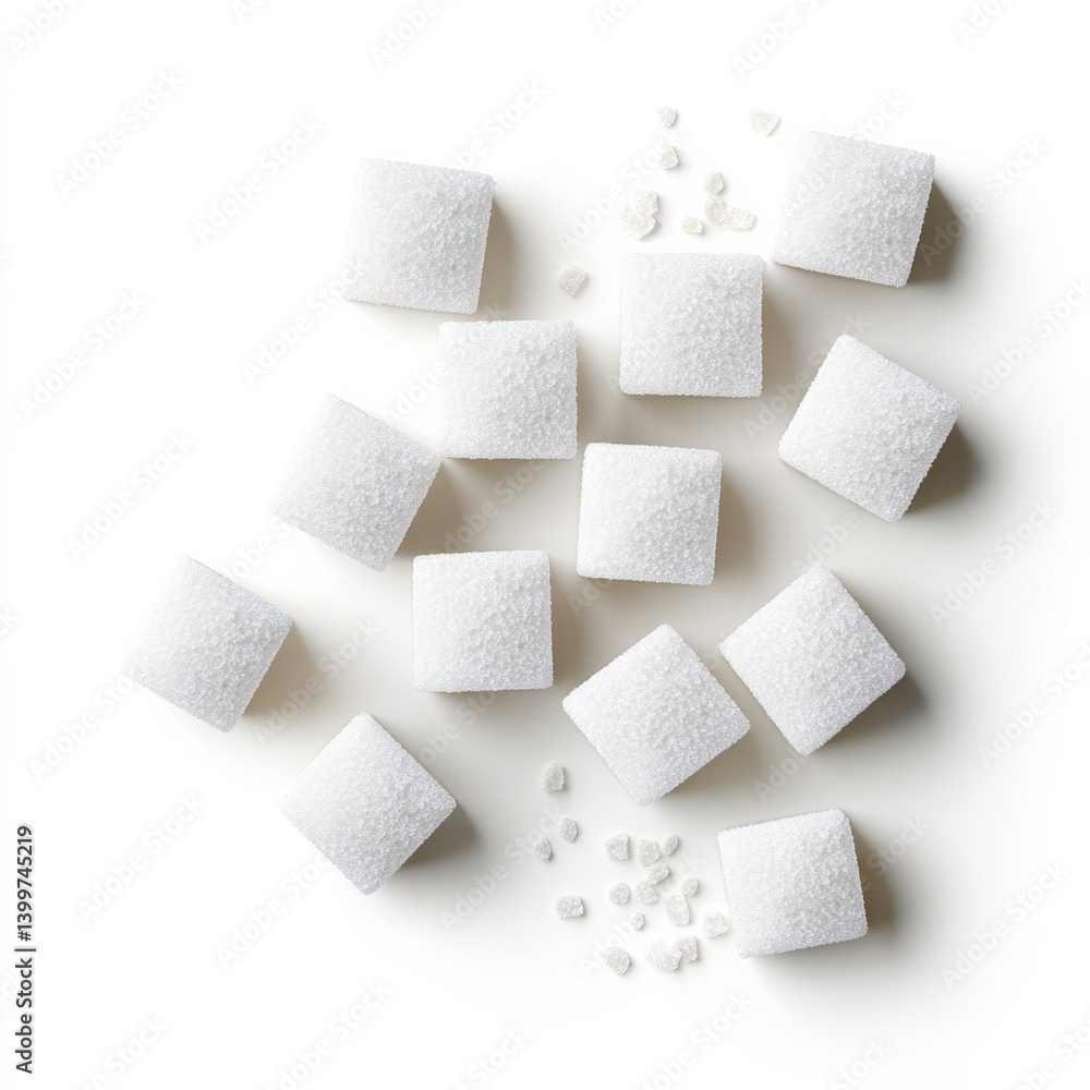 coarse salt cube formation clipart, abstract culinary concept, 3D modeling, isolated on white background coarse salt cube formation clipart, abstract culinary concept, 3D modeling, isolated on white background