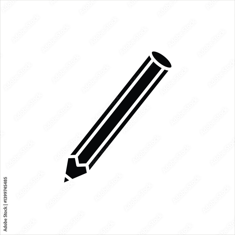 Pencil Icon - Writing and Drawing Tool Silhouette Pencil Icon - Writing and Drawing Tool Silhouette