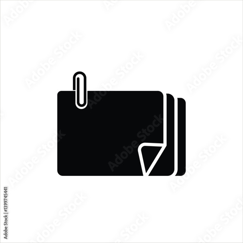 Paper Clip Icon - Office Stationery Icon Silhouette