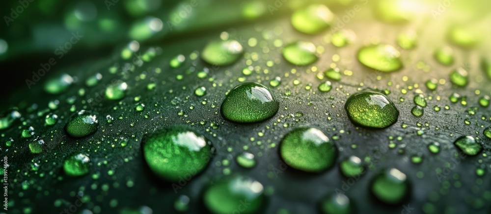 Dewdrops on leaf, sunlight, macro, nature Dewdrops on leaf, sunlight, macro, nature