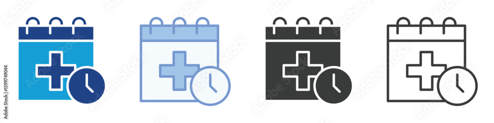 Obraz premium Calendar Icons Collection – Multiple Vector Styles Icons