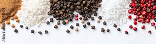 salt and pepper mix clipart, spice combination, flat illustration, isolated on white background