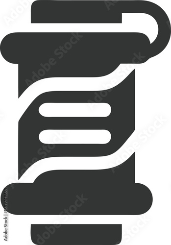 Simple Thread Spool Icon with Winding Thread Design on Transparent Background