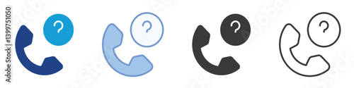 Call Center Question Icons Collection – Multiple Vector Styles Icons