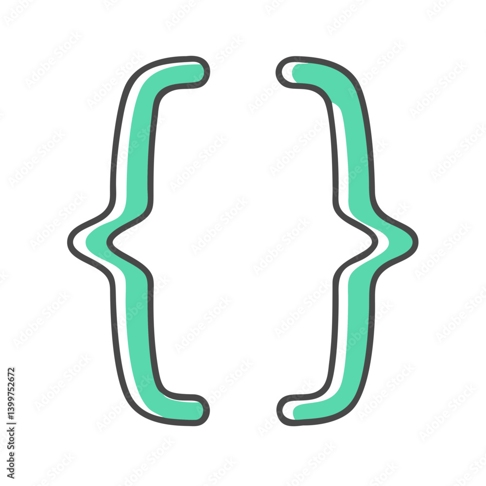 Obraz premium coding brackets icon, coding brackets vector illustration-simple illustration of coding brackets, perfect for coding brackets logos and icons
