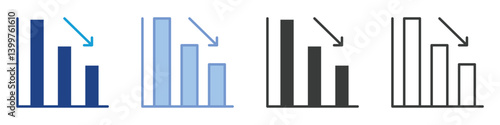 chart statistic decreased Icons Collection – Multiple Vector Styles Icons