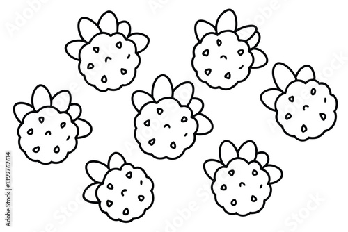 cloudberry line art elegant minimalistic vector drawing