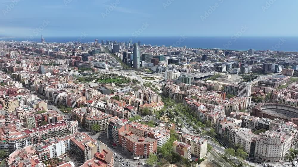 Agbar Tower At Barcelona In Catalonia Spain. Cityscape Scenery. Downtown City. Barcelona At Catalonia Spain. Cultural Heritage Skyline. Beautiful Metropolis. Agbar Tower At Barcelona In Catalonia Spain. Cityscape Scenery. Downtown City. Barcelona At Catalonia Spain. Cultural Heritage Skyline. Beautiful Metropolis.