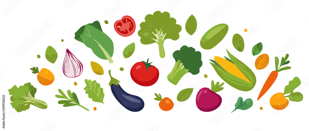vegetable falling vector icon design