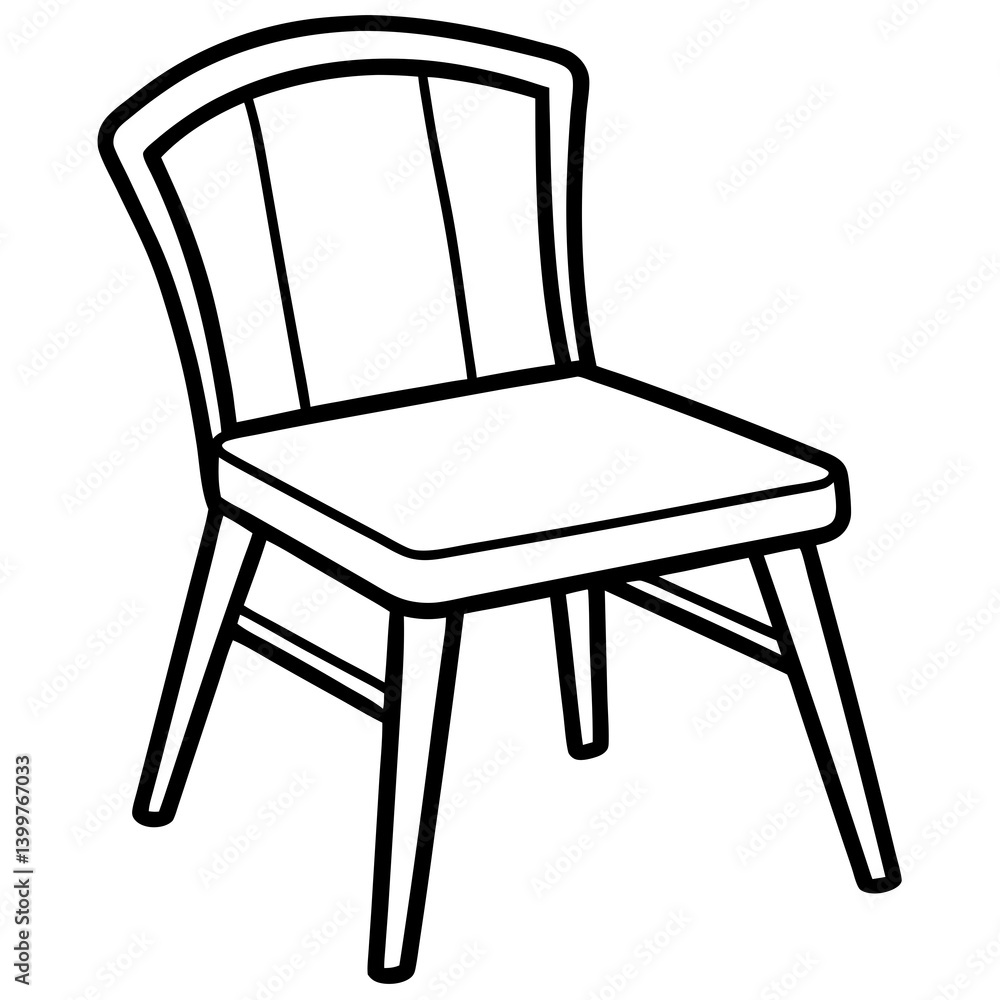 Simple Chair Design Vector on White Background Simple Chair Design Vector on White Background