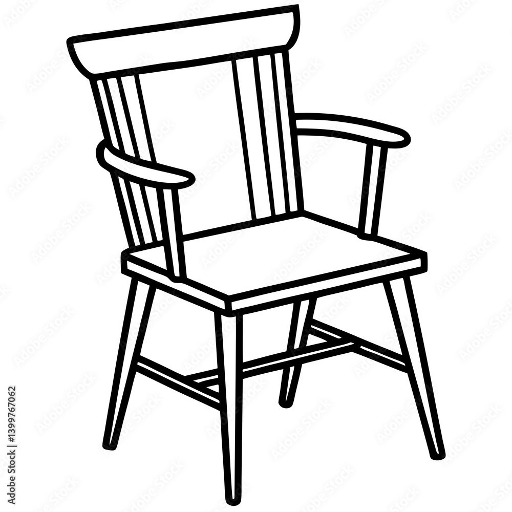 Simple Chair Design Vector on White Background Simple Chair Design Vector on White Background