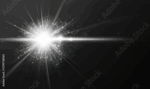 Radiant Sunburst Lens Flare Effect Vector for Light and Energy Themes