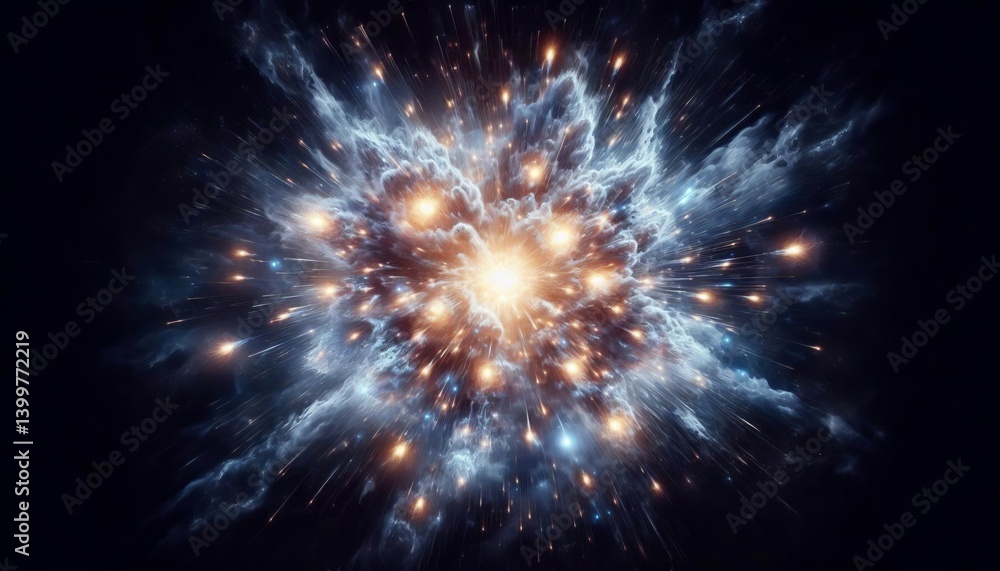 A cluster of supernovae exploding in rapid succession creating a A cluster of supernovae exploding in rapid succession creating a