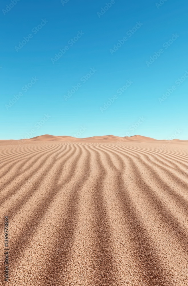 Naklejka premium Sand dunes under a clear blue sky.