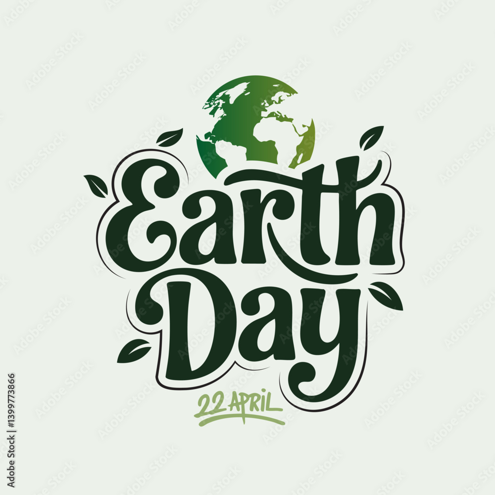 Fototapeta premium Mother Earth Day Typographic Background Design Illustration