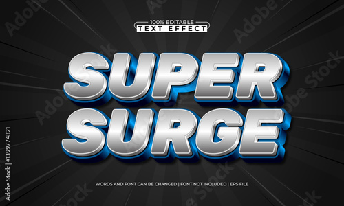 super surge editable text effect with a super and power text style