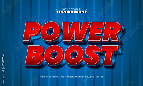 power boost editable text effect with a super and power text style