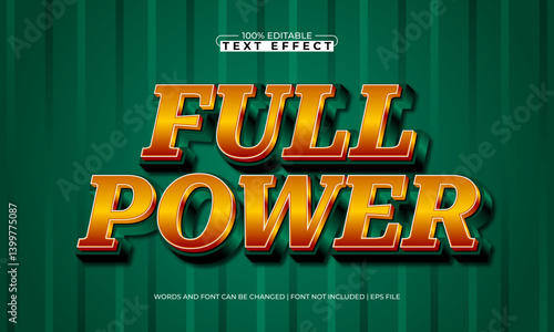 full power editable text effect with a super and power text style
