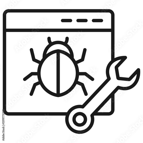 Bug Fixing Outline Icon