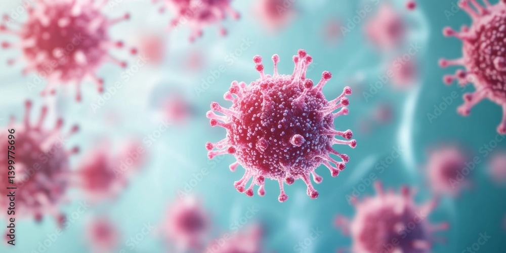 Close-up view of microscopic viruses Close-up view of microscopic viruses