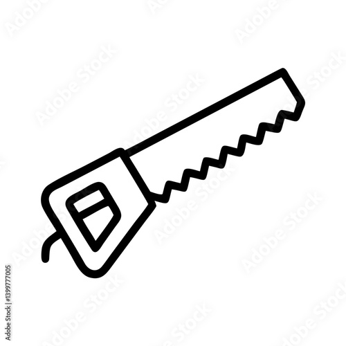 Saw icon in black outline style on white background