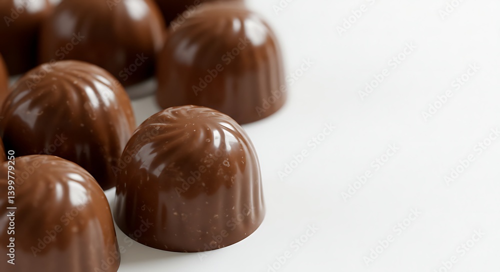 Milk chocolate candies on a white background. Milk chocolate candies on a white background.