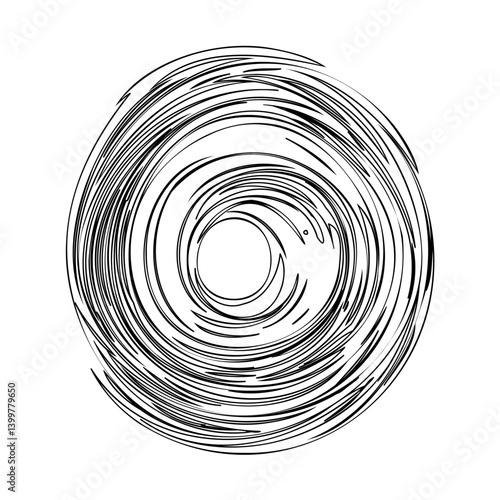 Abstract circular lines in black and white design