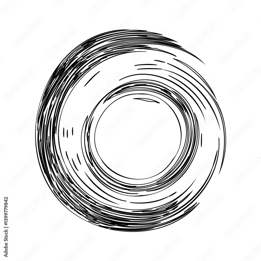Abstract Circle Line Black and White Drawing Art Abstract Circle Line Black and White Drawing Art