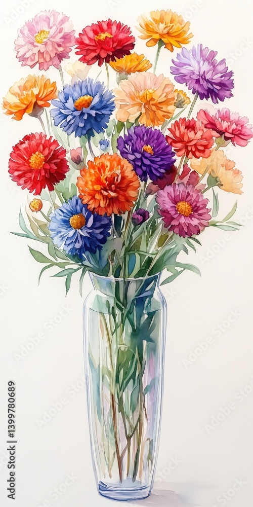 Obraz premium Vibrant Floral Arrangement in Vase