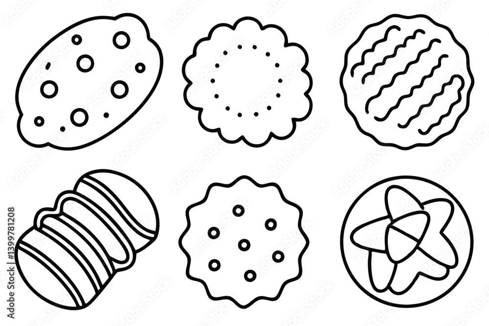 cookies line art minimalistic drawing of tasty treat cookies line art minimalistic drawing of tasty treat