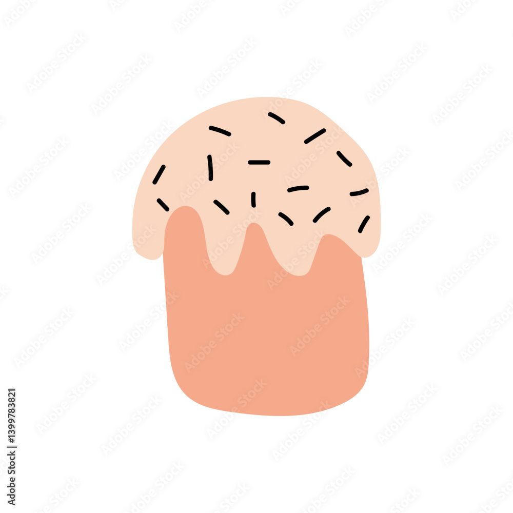 Easter cake set easter cakes with icing decorated with confectionery sweets. Vector graphics Easter cake set easter cakes with icing decorated with confectionery sweets. Vector graphics