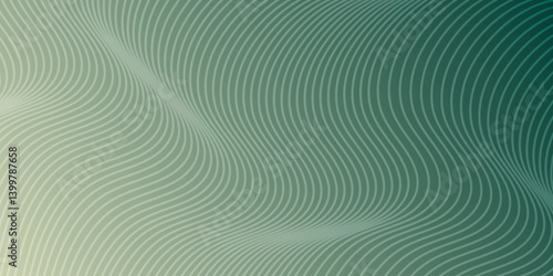Smooth flowing abstract wave pattern in green tones creating a calming visual experience for design purposes