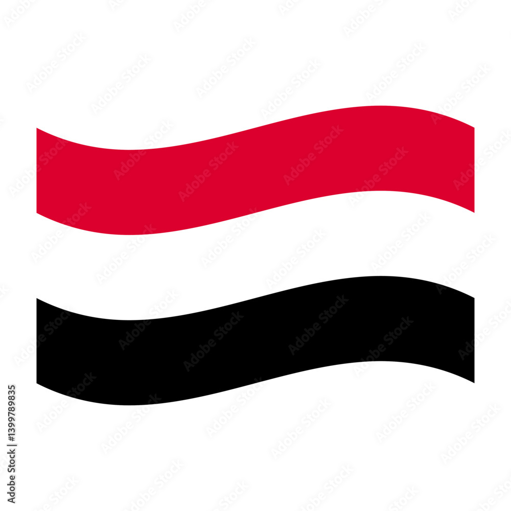 Naklejka premium Waving Yemeni Flag, National Pride and Patriotism Symbol
