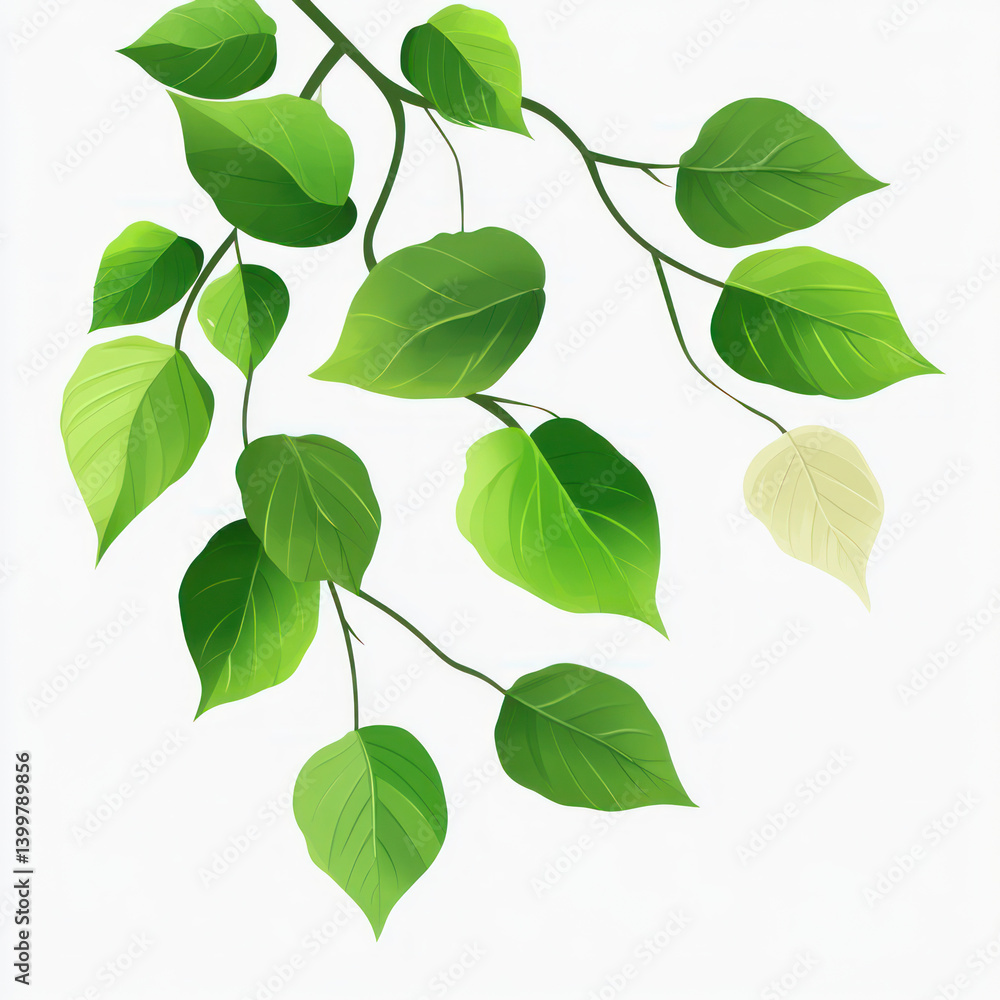 Fototapeta premium green leaves isolated on white