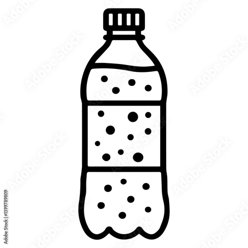 Sparkling beverage soda in plastic bottle with visible bubbles
