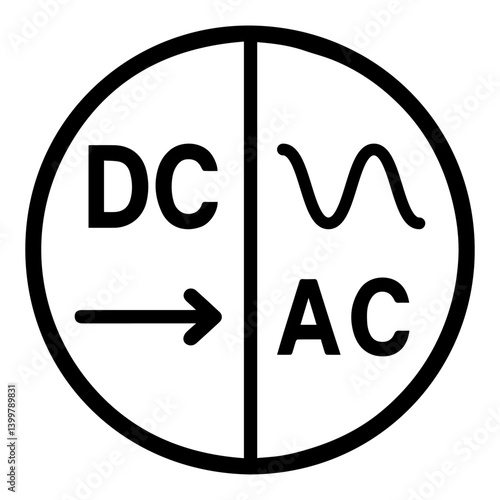 DC to AC Conversion Symbol Direct Current to Alternating Current