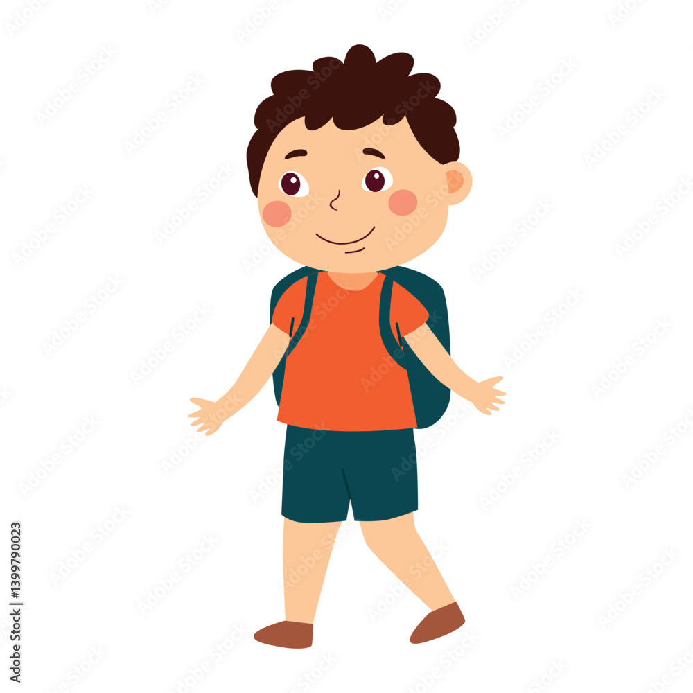 Cartoon Boy with Backpack. Vector illustration Cartoon Boy with Backpack. Vector illustration