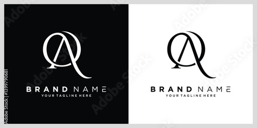 Initial OA or AO letter logo design vector template