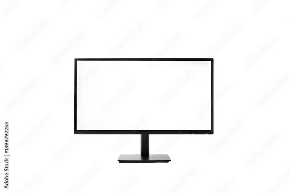 a minimalist computer monitor stands against a plain white background showcasing a sleek design with a blank screen emphasizing simplicity and modern aesthetics a minimalist computer monitor stands against a plain white background showcasing a sleek design with a blank screen emphasizing simplicity and modern aesthetics
