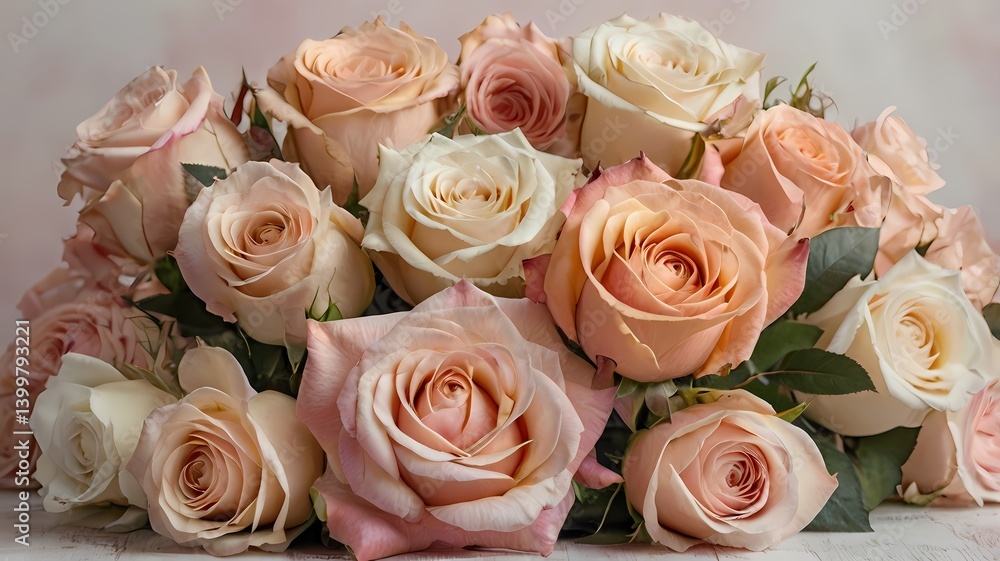 Soft Pastel Rose Bouquet Close-up Soft Pastel Rose Bouquet Close-up