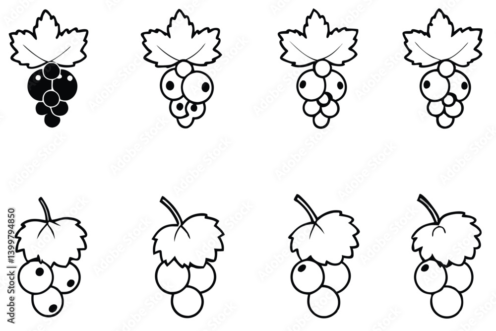 currant line art contemporary sketch of ripe berries currant line art contemporary sketch of ripe berries