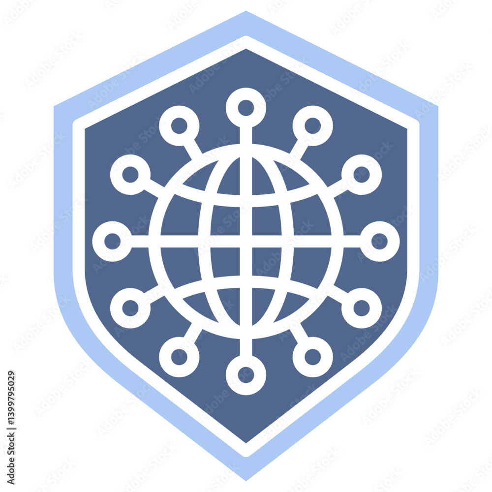 Network Security Flat Blue Icon Network Security Flat Blue Icon