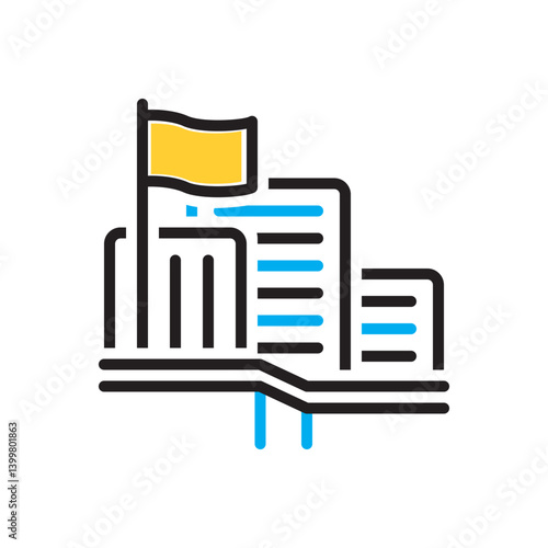 Multi color icon for headquarters