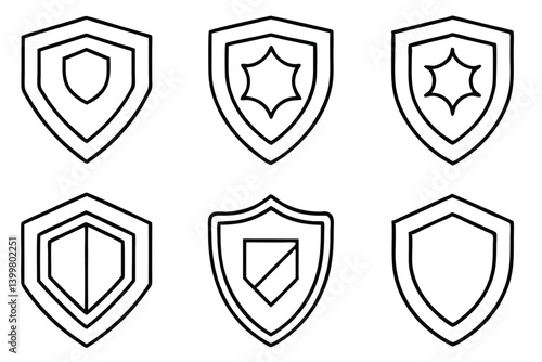 cybersecurity shiel line art futuristic security shield design