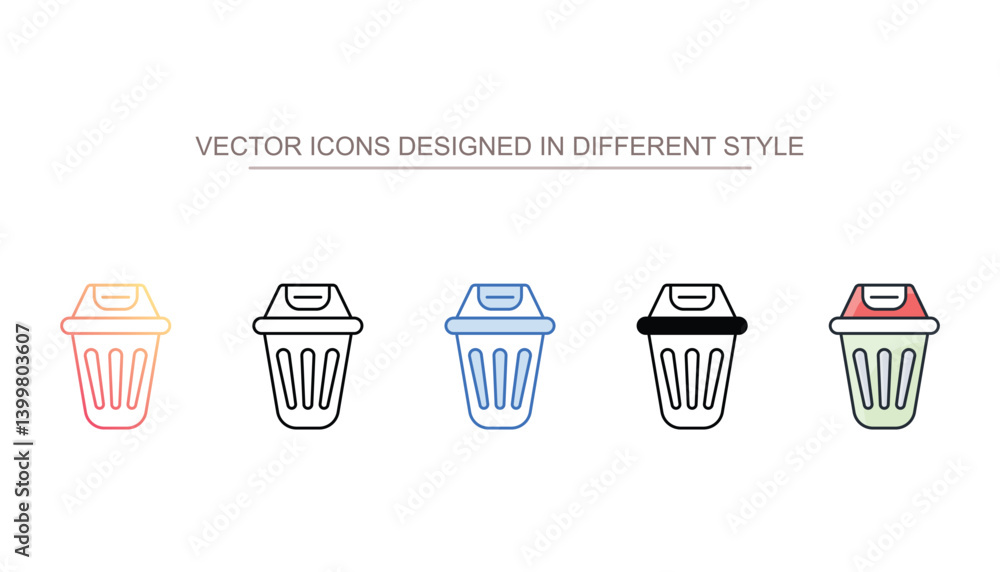 Bin icon design with white background stock illustration Bin icon design with white background stock illustration